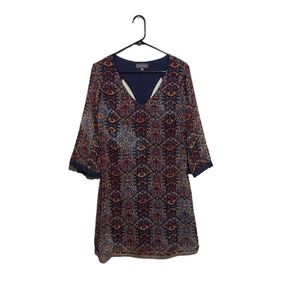 Boho Peasant Dress Size 6 Blue Festival Brunch Easter Western Cowgirl Office Y2K